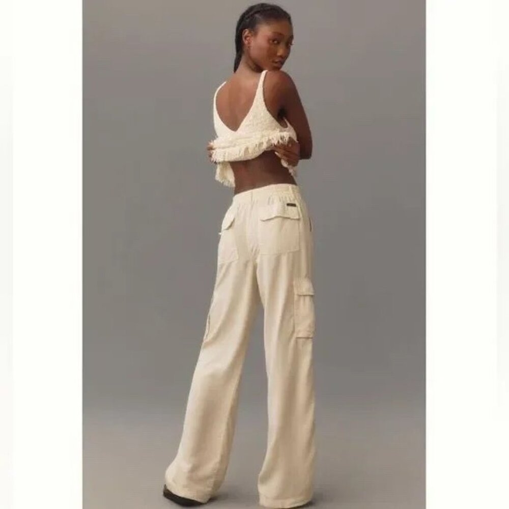 NWT Anthropologie Sanctuary Women's Reissue Cargo Pants Ivory XL - Picture 3 of 8